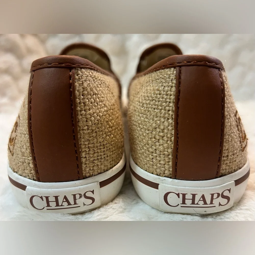 Chaps Jessica Burlap Natural Tan Slip On Loafer women’s size 6.5B - Picture 7 of 9